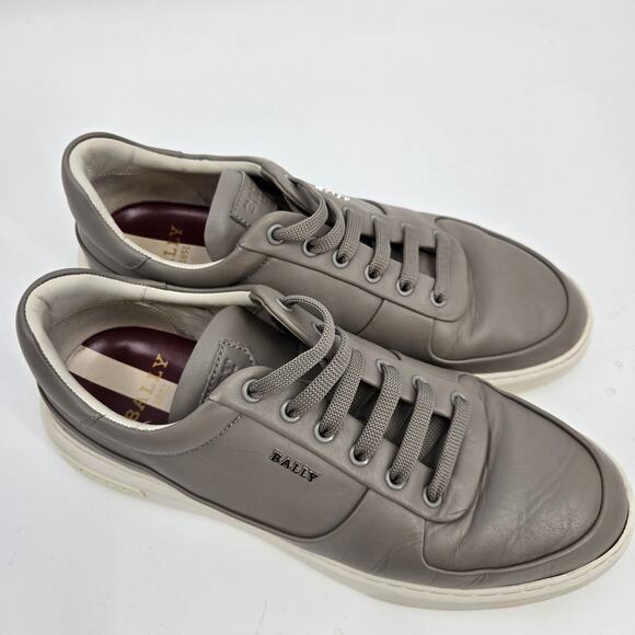 Bally Manny Men's Sasso Low-top Leather Sneakers 6301333 Leather Gray - Picture 4 of 9